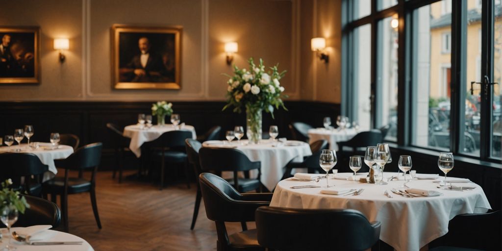 Fein angerichtete Speisen in einem eleganten Gourmet-Restaurant.