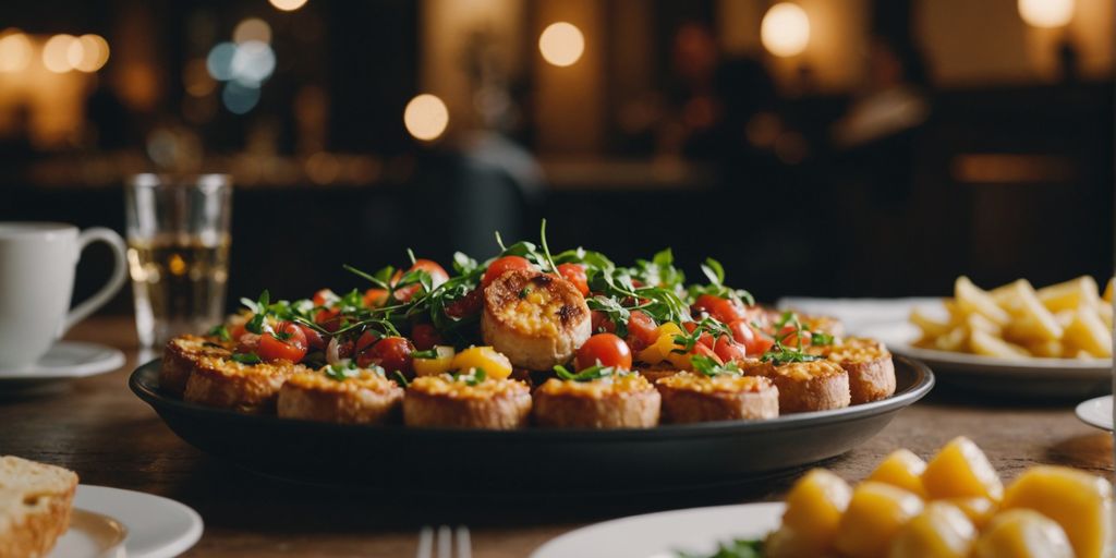 Menschen genießen Gourmetgerichte auf einem deutschen Festival.